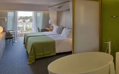 Bedroom and bath tub